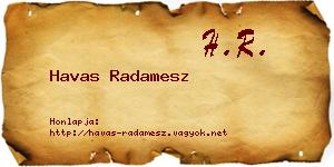 Havas Radamesz névjegykártya